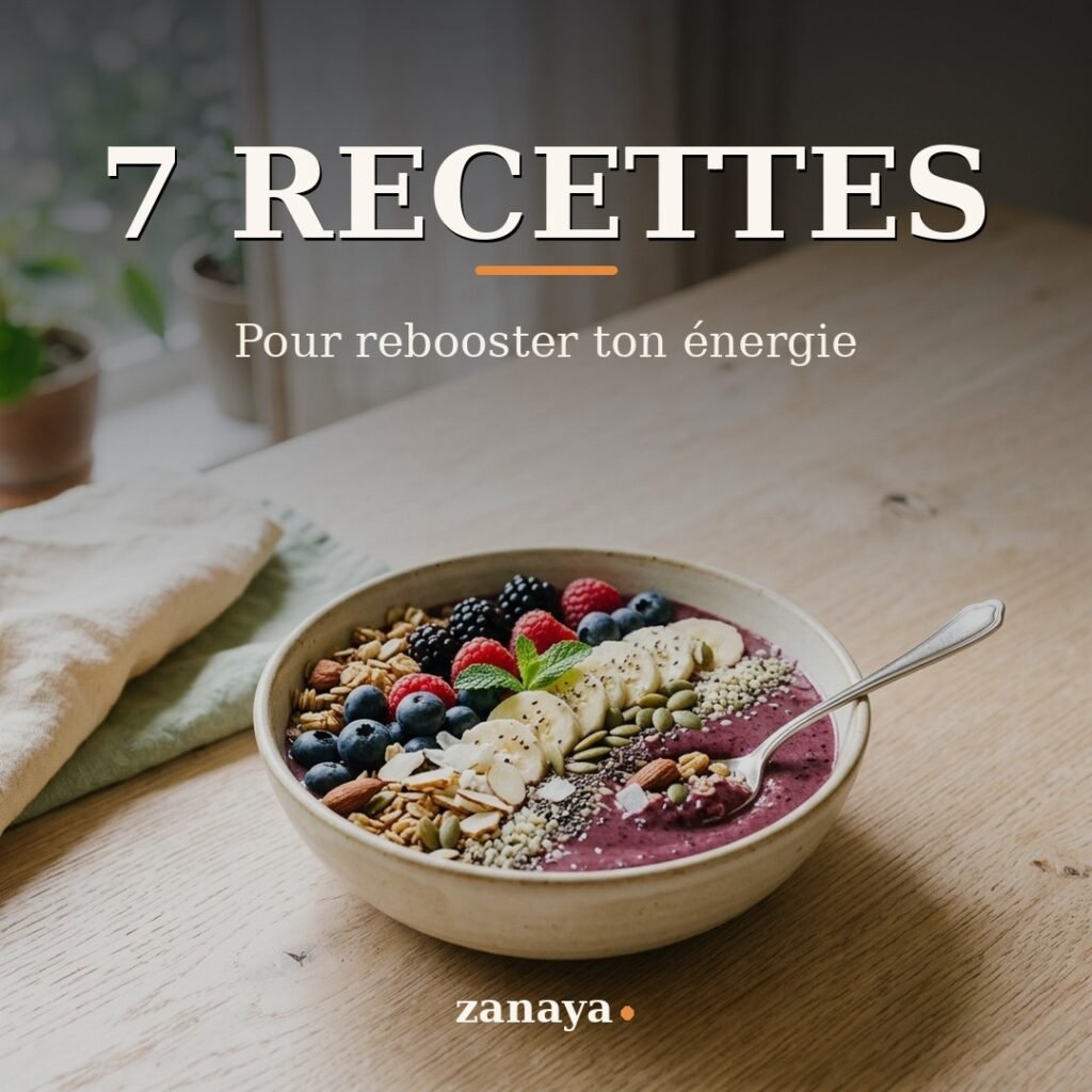 Ebook 7 recettes pour rebooster ton énergie de Zanaya, guide pratique de rituels simples pour rebooster ton énergie au quotidien